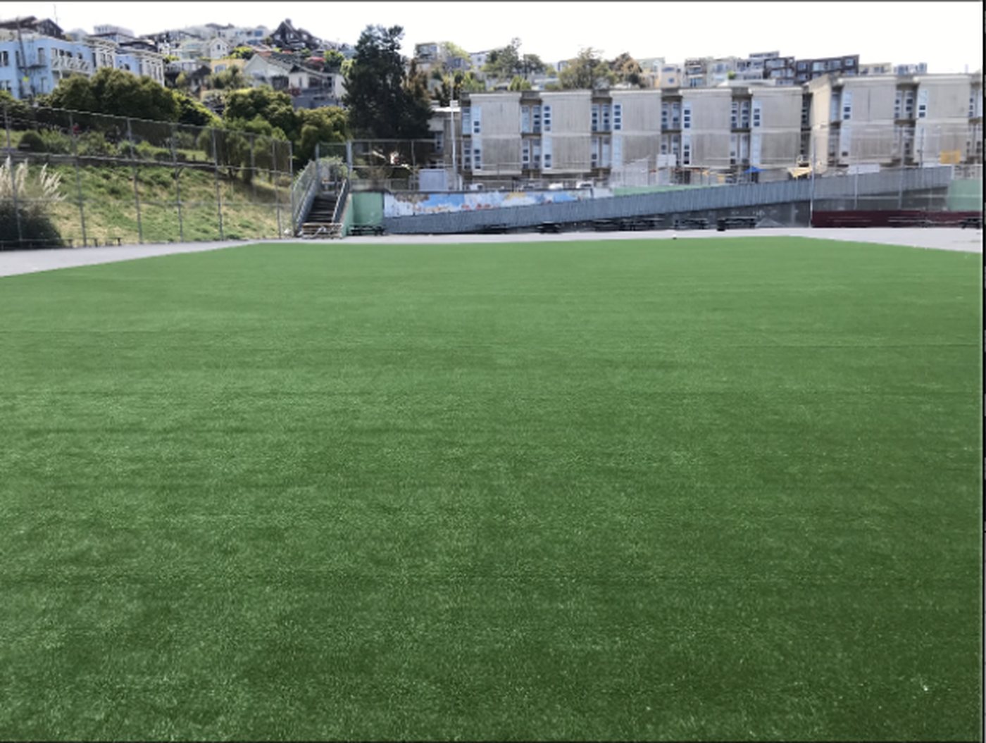 San Francisco International High School E2 panel-system soccer field